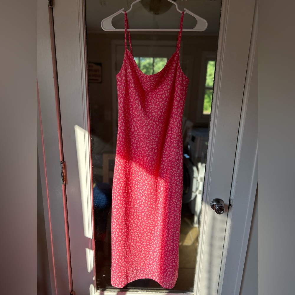 Vici Pink Slip Midi Dress for Wedding Guest